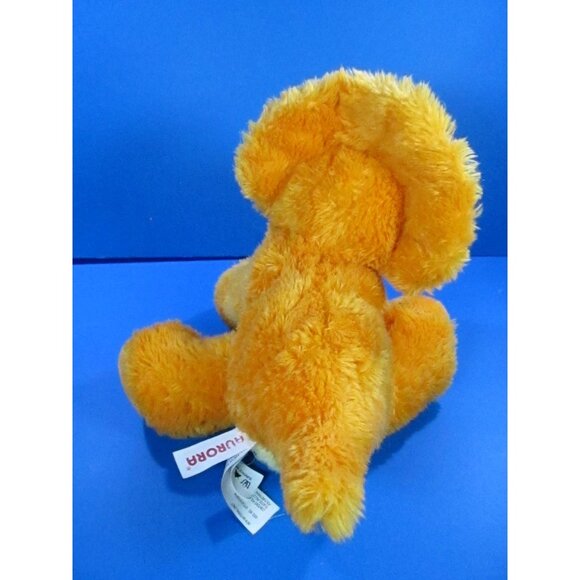 Aurora Orange Triceratops Plush Toy With Green Eyes 10" - Picture 5 of 8